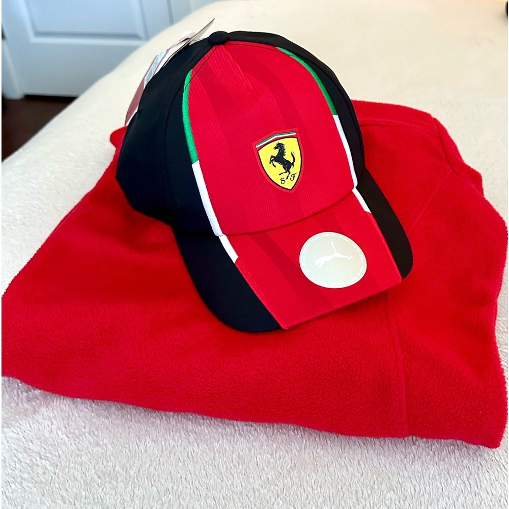 Authentic Ferrari hat one size fits all. New with tag. Beautiful, unique design